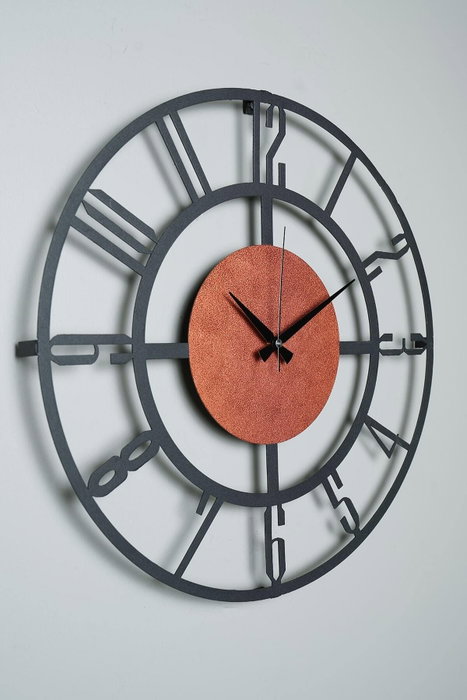 Wallity Reloj de Pared Decorativo Negro y Naranja